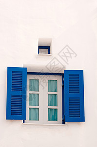 蓝色旧时窗口风景房间窗户艺术家具房子村庄场景花园建筑背景图片