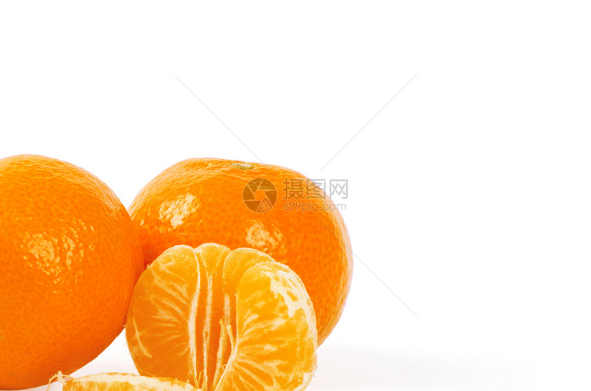 白背景孤立的普通话食物果汁白色活力水果橙子饮食图片