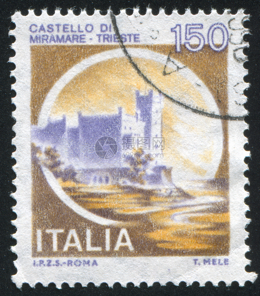 城堡建筑石头邮资集邮据点古董历史性邮戳邮票王国图片