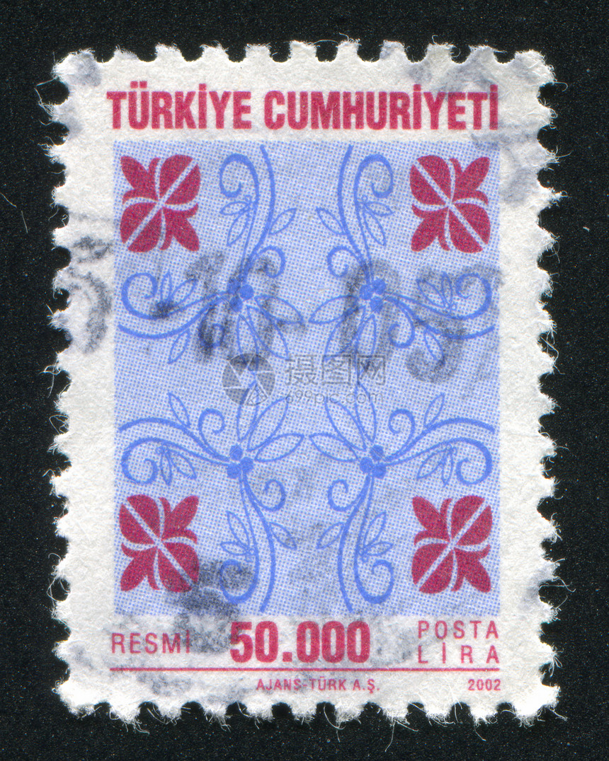 土耳其语模式火鸡卷曲椭圆数字装饰品植物古董邮戳邮票叶子图片