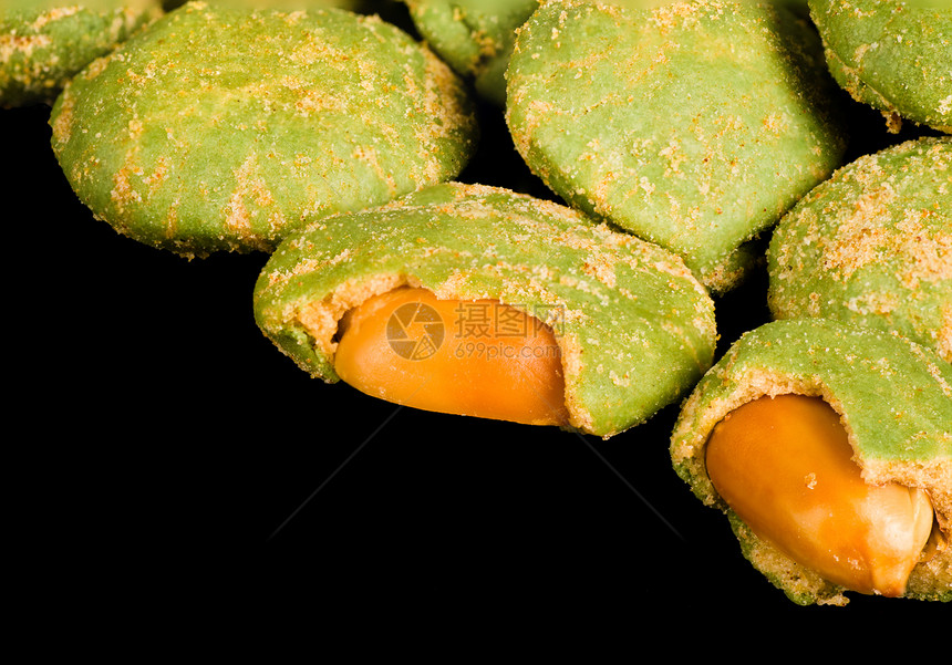 芥子花生零食涂层坚果水平绿色图片