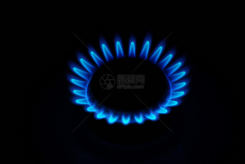 天然气气体厨房燃烧丙烷力量烤箱火炉燃料甲烷圆圈蓝色图片