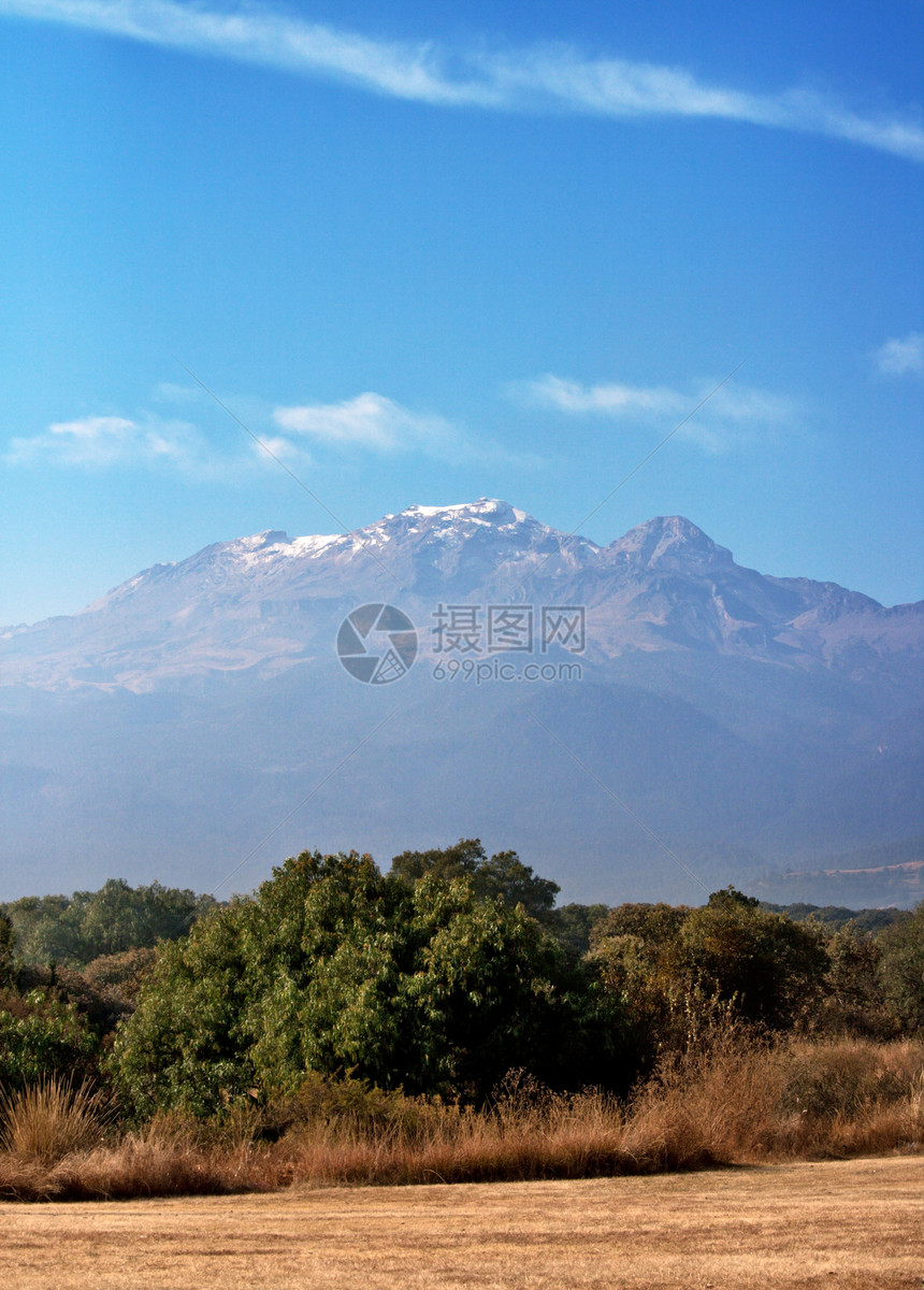 墨西哥火山顶峰全景风景天空图片