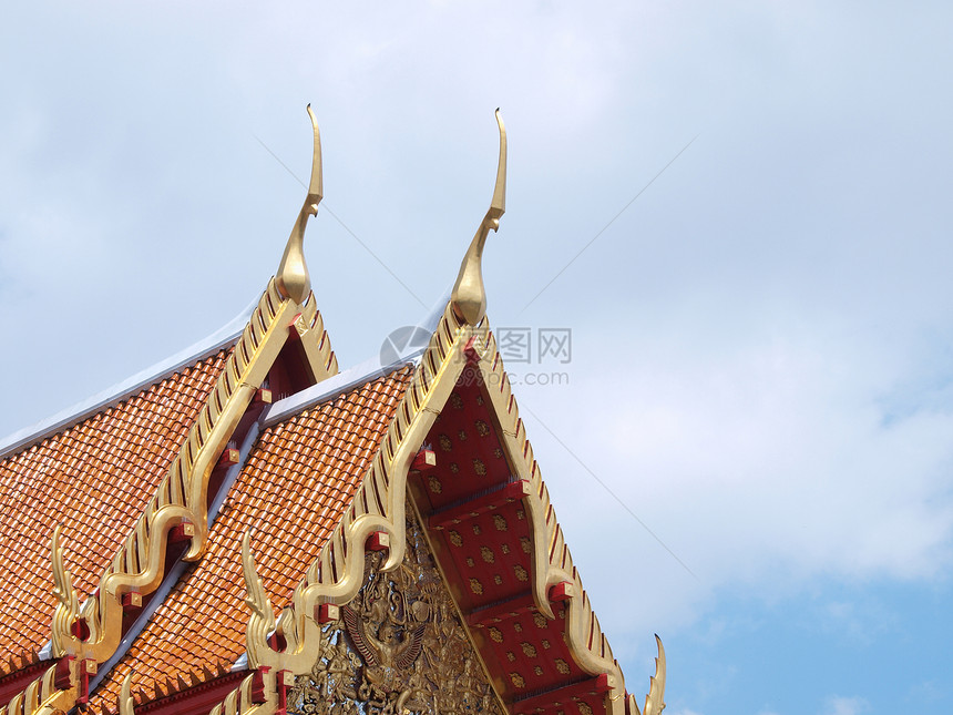 大理石寺泰神庙顶顶屋顶装饰图片