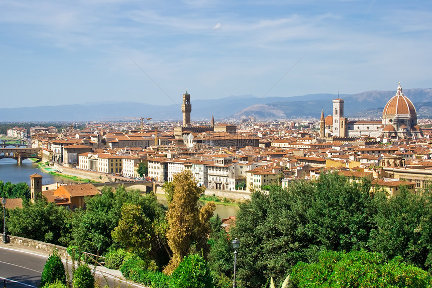 佛罗伦萨文化全景房屋阳光太阳旅游场景艺术城市反射图片