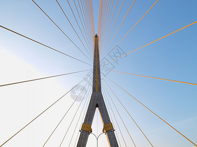 七海蒂拉玛泰籍Bangkok泰国8号大桥Rama 8号电缆城市国王穿越土地街道建筑地标旅行纪念碑背景