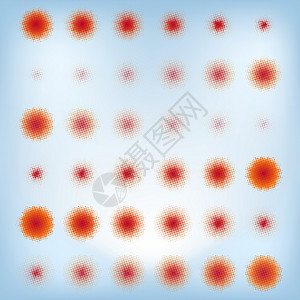 点斑闪光矢量设计元素 EPS 8星星流行音乐斑点邮票笔记印刷调子圆圈红色空白背景图片