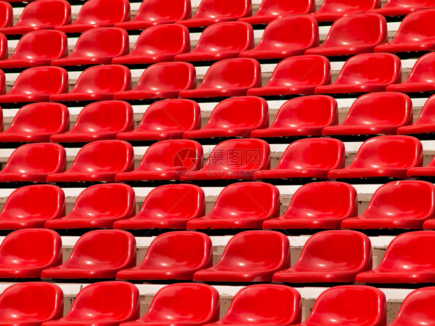 体育场正常红色座位民众看台空白游戏运动剧院蓝色足球橙子长椅图片