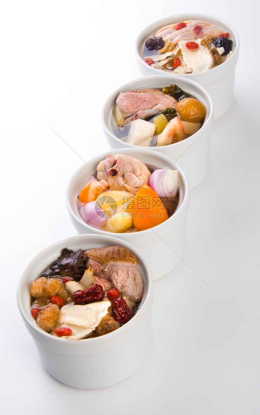 鸡肉汤和香草汤 在锅 中国食品风格格子食物饮食餐厅蔬菜蒸汽装饰品土豆沙锅传统图片