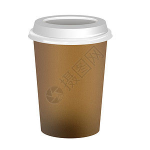 白色背景的外送咖啡杯拿铁纸盒持有者杯子塑料咖啡店空白袖子液体纸板背景图片