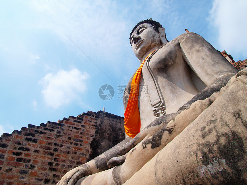 泰国的佛像文化历史连体佛塔天空建筑寺庙遗产雕像精神图片