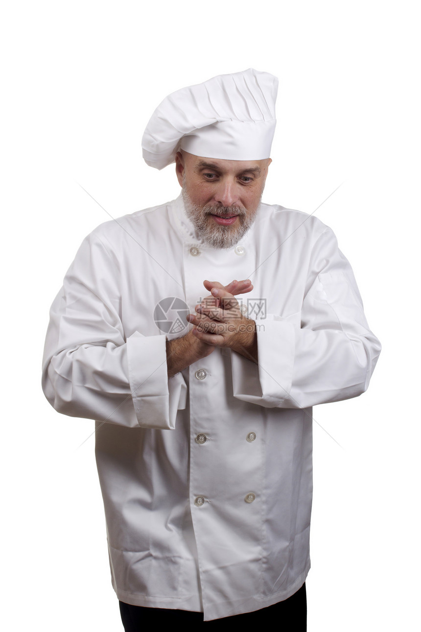 厨师肖画美食白色工人情感胡须烹饪工作服服务工作经验图片