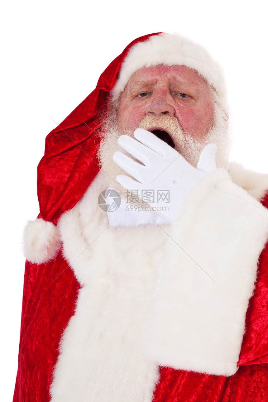 圣诞老人时候男人白色老年戏服外观传统图片