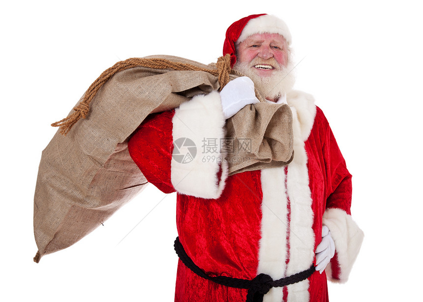 圣诞老人白色男人时候礼物外观传统老年戏服图片