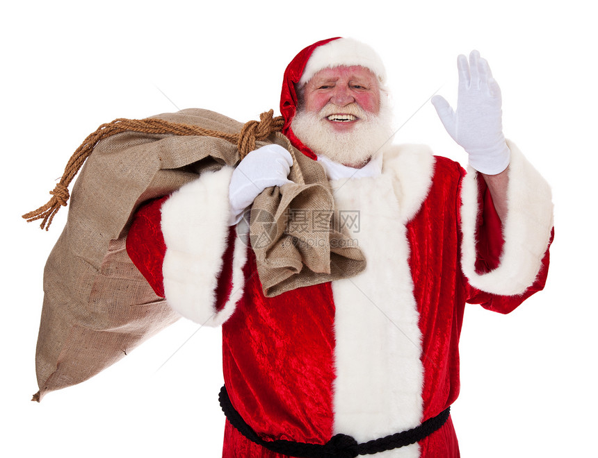 圣诞老人礼物白色老年时候传统外观戏服男人图片