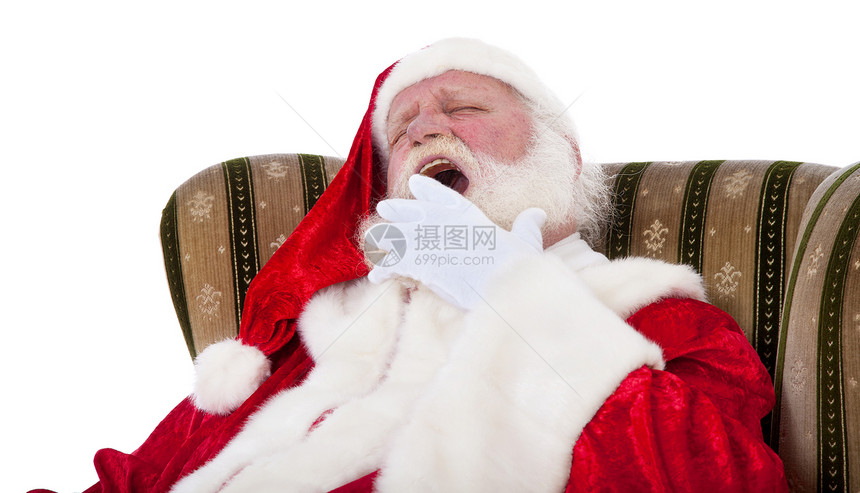 圣诞老人传统外观白色男人时候戏服老年图片