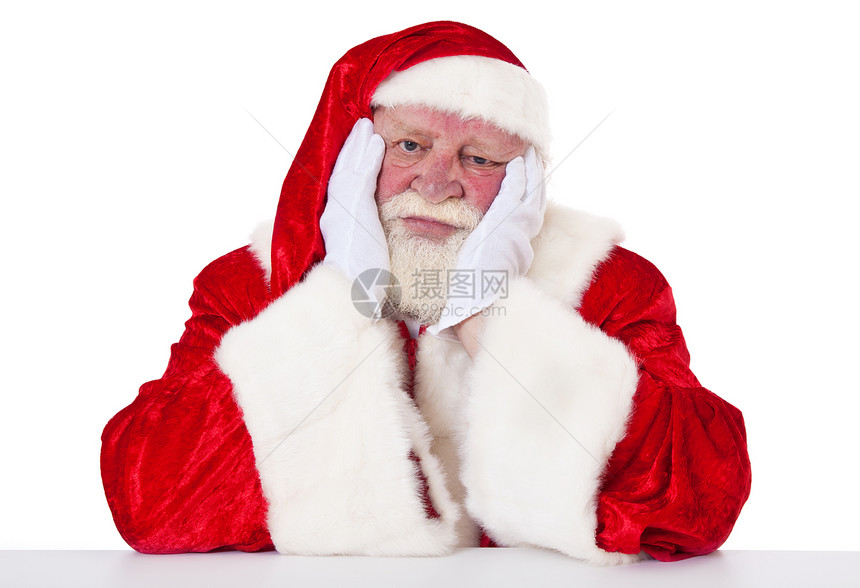 圣诞老人男人传统时候白色戏服老年外观图片