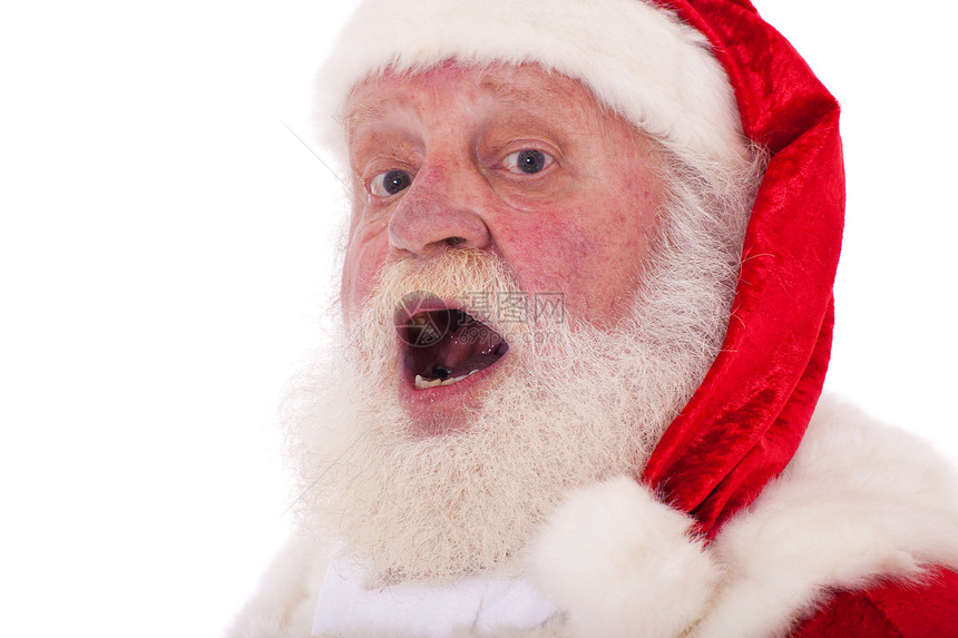 圣诞老人惊喜白色男人戏服外观传统表情时候图片