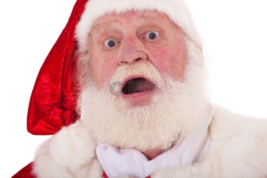 圣诞老人惊喜时候戏服传统白色表情外观男人图片