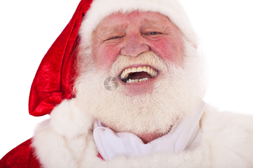 圣诞老人男人白色时候外观微笑传统老年戏服图片