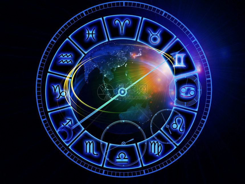 占星架魔法墙纸技术作品预测蓝色圆形八字拨号预言图片