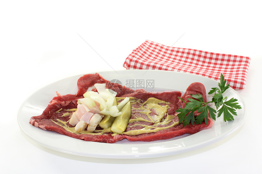 牛肉罗菜洋葱香菜黄瓜美味红色熏肉图片