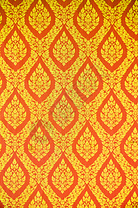 泰文风格纺织品传统墙纸红色艺术背景图片
