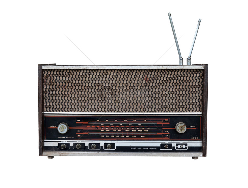 重力复古无线电台棕色娱乐木头技术播送频率纽扣古董电子产品收音机图片