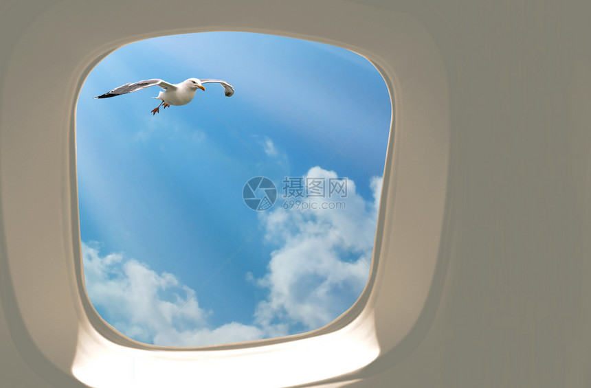 飞机窗外图片