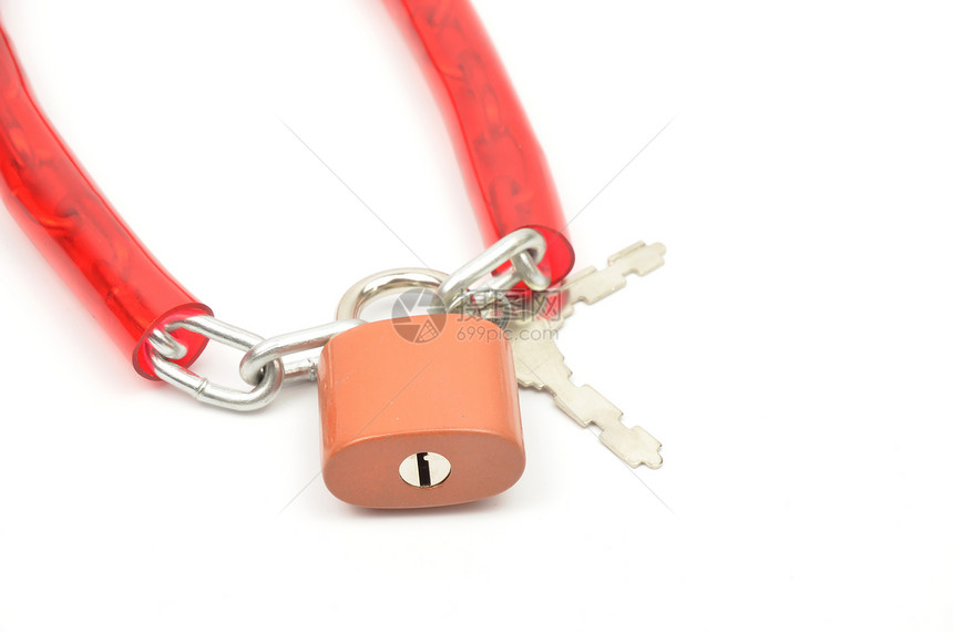以链锁锁定的密钥钥匙金属家庭力量白色安全图片