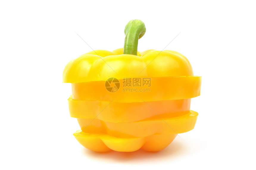 孤立的新鲜黄辣椒图片