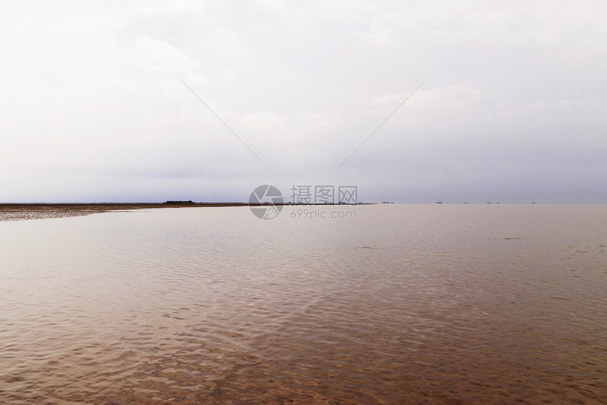 德国沃登海 霍尔姆奥兰农村牧歌海滩旅行地平线岛屿全景低潮泥滩海岸图片