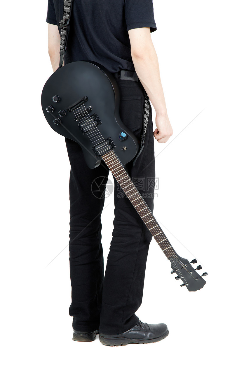 配电吉他表演者独奏星星娱乐吉他手黑色岩石工作室电气金属音乐家图片