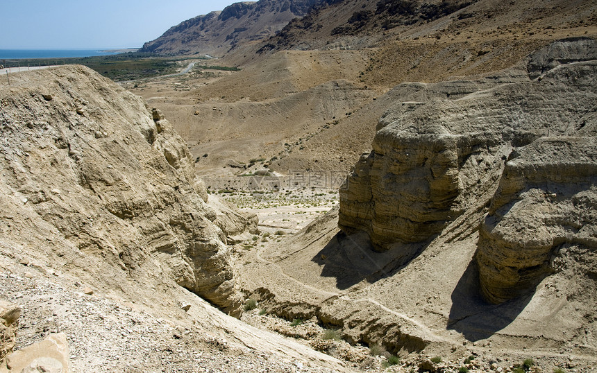 以色列沙漠 最古老圣经的发现之地 记录着死海卷气候雕塑游客哺乳动物动物假期野生动物自由阳光活动图片