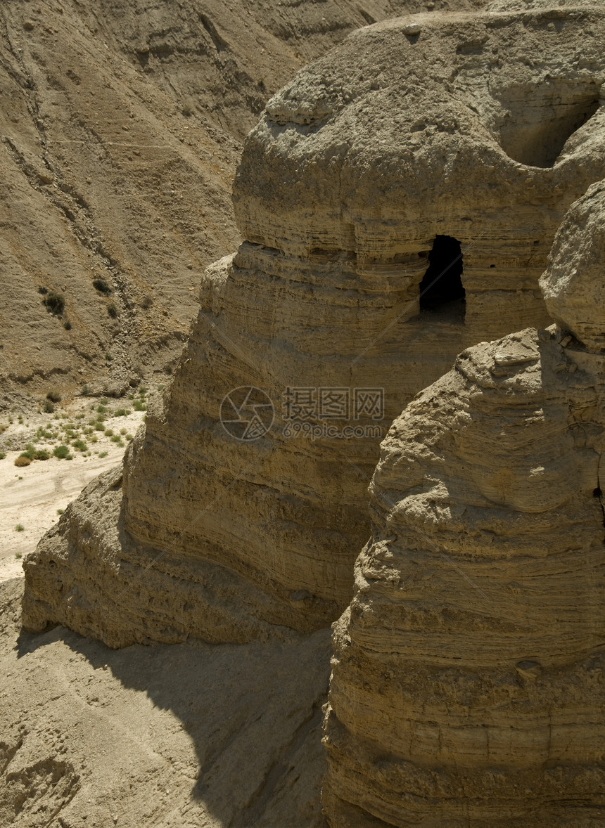 以色列沙漠 最古老圣经的发现之地 记录着死海卷峡谷矿物石头野生动物旅游顶峰土地游客阳光山羊图片
