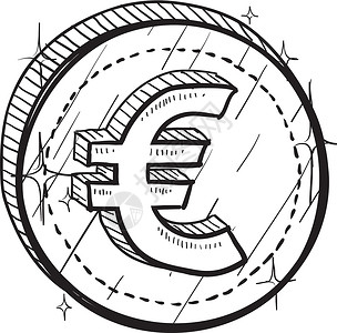 自由贸易欧元符号矢量草图设计图片