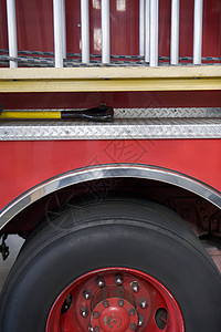 火力发动机的详情车轮梯子车辆服务红色运输情况消防车消防背景图片