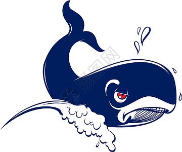 鲸须卡通鲸鱼驼峰愤怒自由哺乳动物潜水动物群卡通片海洋生物野生动物插画