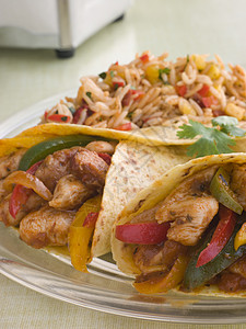 墨西哥饭家禽不健康的食物高清图片