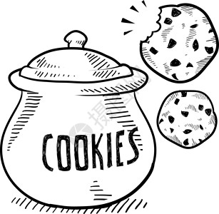 Cookie 罐头矢量草图背景图片