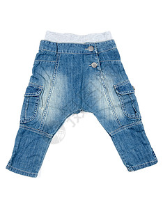 儿童裤子牛仔裤服装棉布牛仔布收藏白色织物蓝色工作室纺织品背景图片
