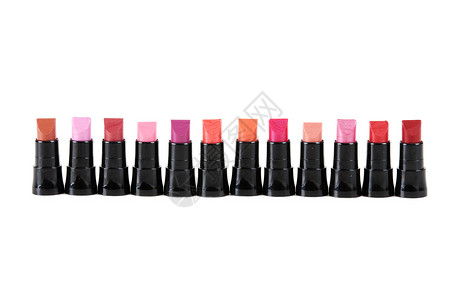 细小口红管子化妆品白色香水黑色粉色产品红色配饰背景图片