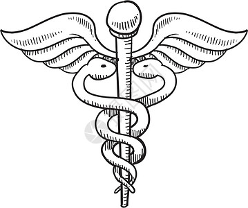 希波克拉底Cadudueus 草图插画