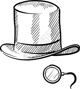 势利的顶帽子和单项草图设计图片
