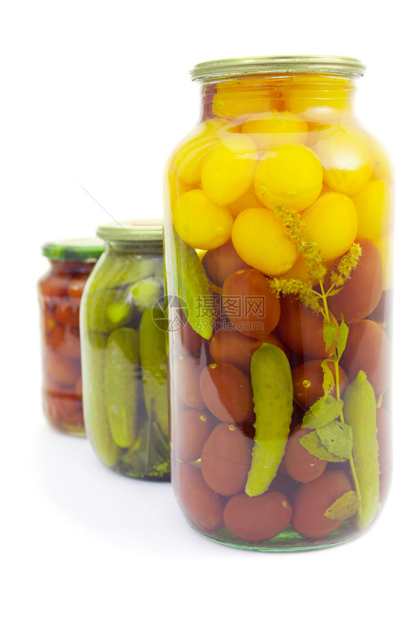 各种蔬菜 用薄荷保存家庭器皿杂货养护玻璃食品黄瓜食物营养团体图片