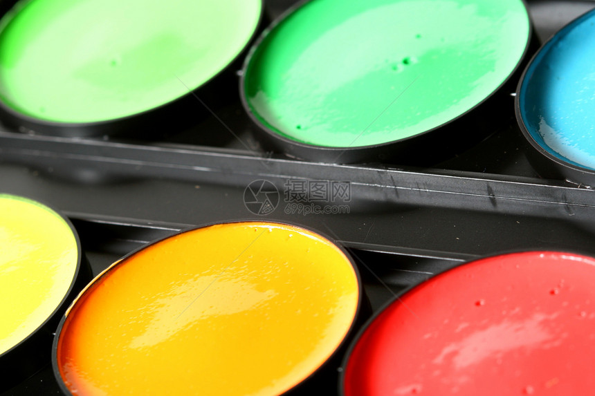 油漆颜色托盘学校材料创造力黄色班级艺术童年药片玩具活力图片