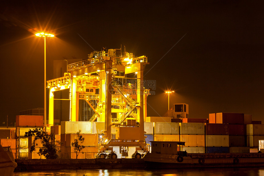 商业集装箱集装箱港口载体卡车货运车辆加载送货卸载安全进口贸易图片