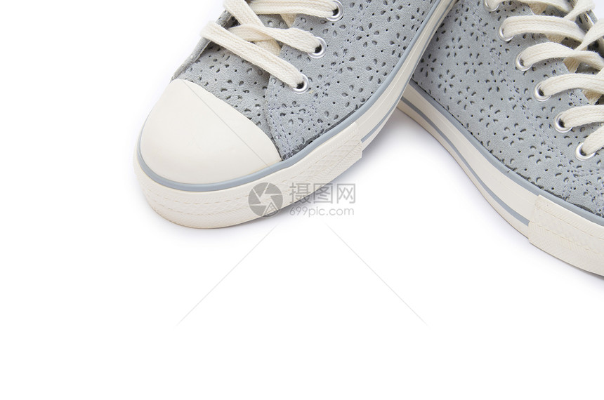 运动鞋白色运动帆布橡皮鞋类跑步图片