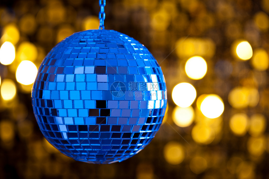 Disco镜球体反射派对俱乐部夜店金子乐趣镜子夜生活蓝色娱乐图片