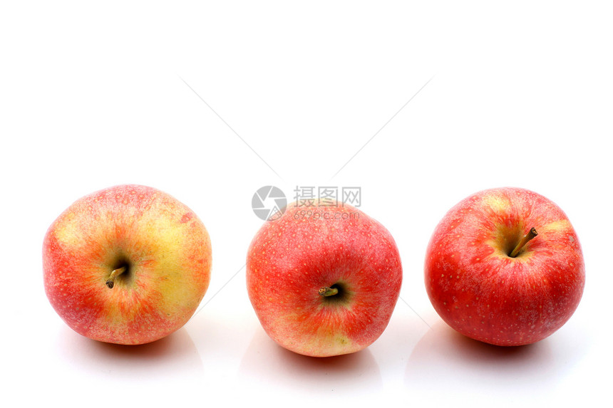 3个苹果饮食果汁小吃水果食物宏观生态甜点花园叶子图片